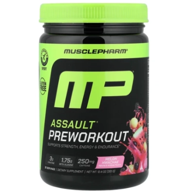 Pré Treino Assault, 351g Sabor Melon Hwachae, MusclePharm Essentials