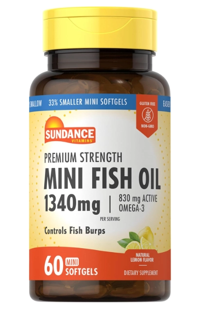 Fish Oil (ômega 3), 1300mg, 60 Cápsulas Sabor limão, Sundance