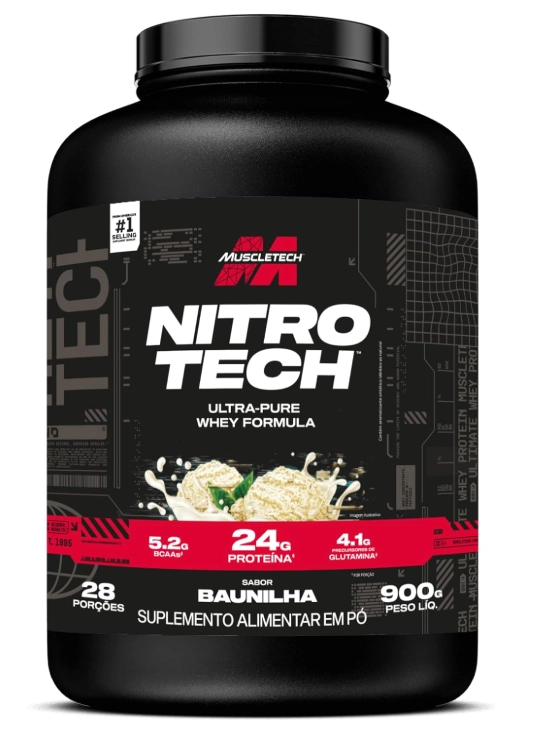 Whey Nitro Tech, 900g Sabores, Muscletech