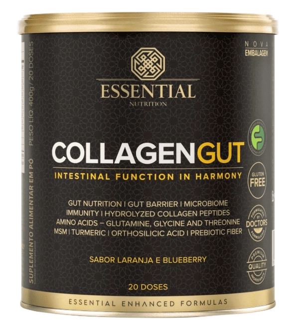 Colágeno, Collagen Gut, 400g Sabor Laranja e Blueberry, Essential Nutrition