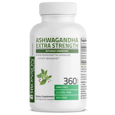 Ashwagandha Extra Strength, 150mg, Cápsulas Opções, Bronson