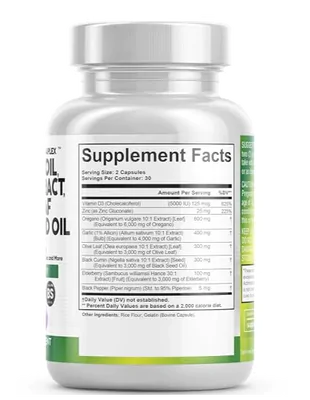 Suporte Imunológico, Óleo de Orégano 6000mg, Extrato de Alho E Folha de Oliveira, 60 Cápsulas, Clean Nutraceuticals