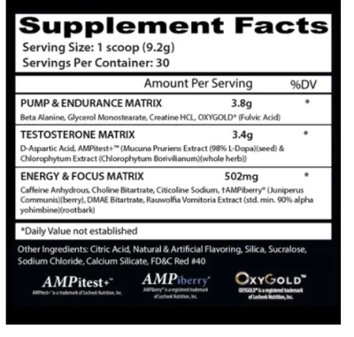 Pré-Treino, Psychotic Test, com Testosterona, DMAE, Creatina HCL, 275g, Insane Labz