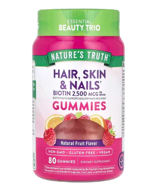 Hair, Skin & Nails (cabelo, pele e unhas), 2500mcg, 80 Gomas, Nature's Truth