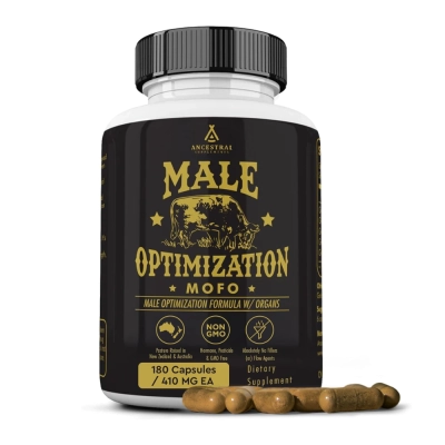 MOFO Male Optimization, Disposição, Resistência e Bem-Estar Masculino, 180 Cápsulas, Ancestral