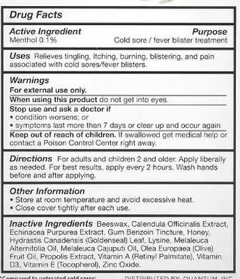 Tratamento para herpes labial, Super Lysine, 7g, Quantum Health