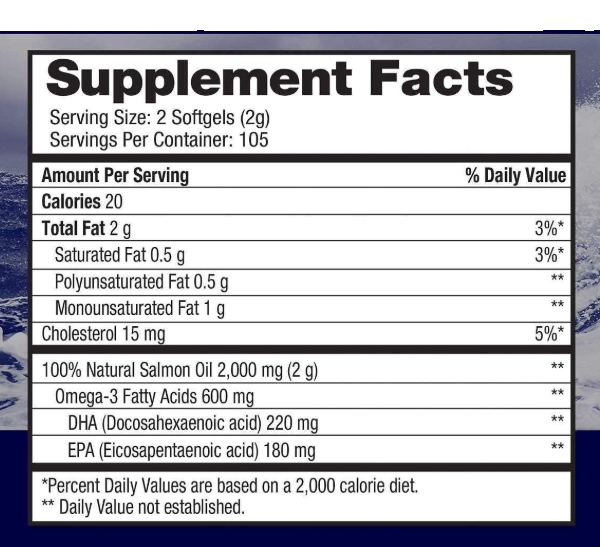 Óleo de Salmão Selvagem do Alasca Ômega 3 1000mg, 210 Cápsulas, Pure Alaska