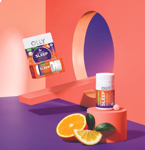 Immunity Sleep, Melatonina 3mg Com Vitamina C, 30 Comprimidos Fast Dissolve, Sabor Citrus, OLLY