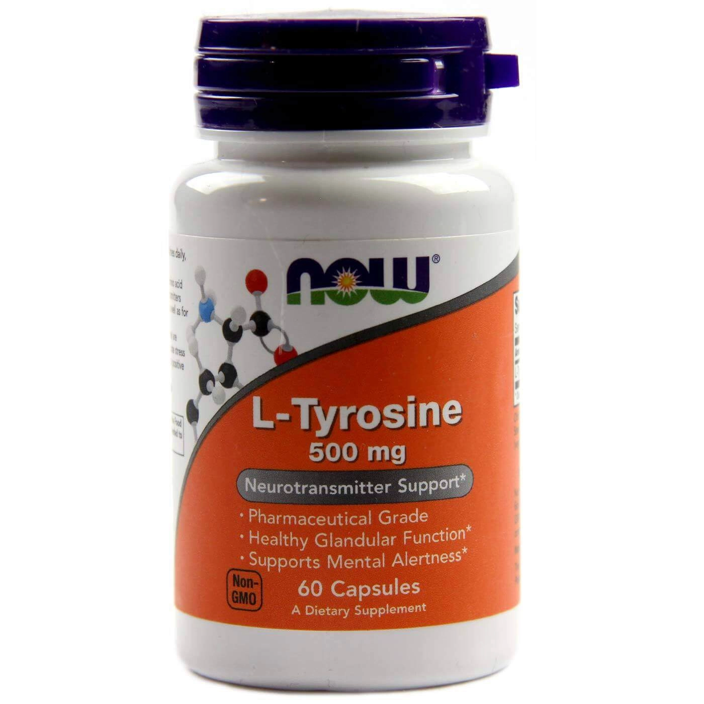 L-Tirosina, 500Mg, 60 Cápsulas, Now
