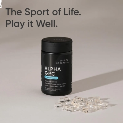 Alpha GPC, Extra Strength, 630mg, 60 Cápsulas, Sports Research
