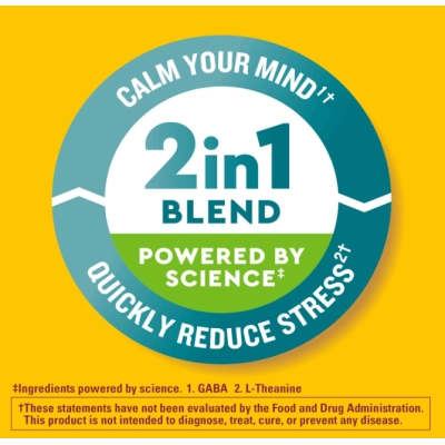 Stress Relief, Alívio do estresse com L-teanina e GABA, 40 Gomas sabor morango, Nature Made