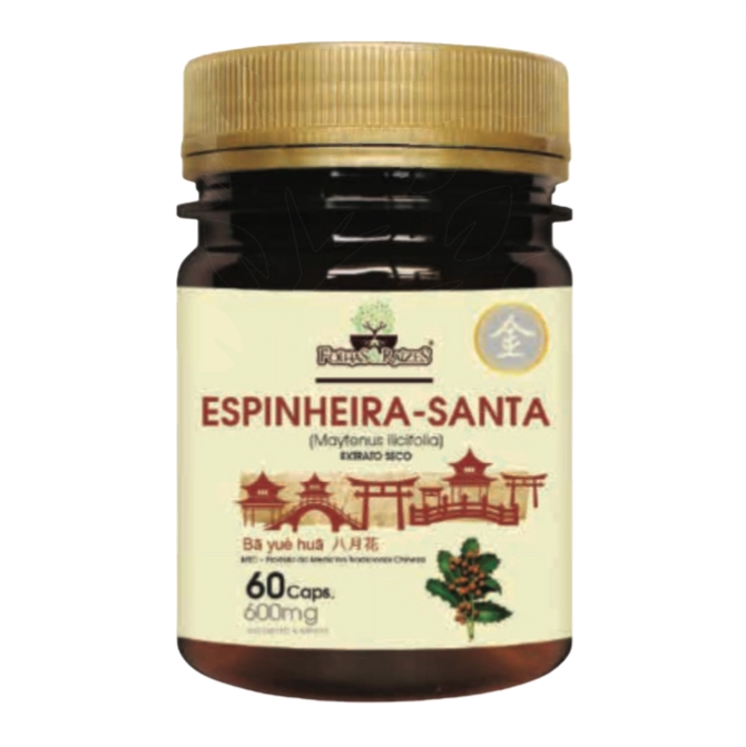 Espinheira Santa, Extrato Seco, 60 Cápsulas, Folhas e Raizes