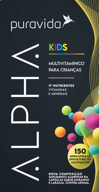 Multivitamínico Alpha Kids,150 Mini Cápsulas, PuraVida