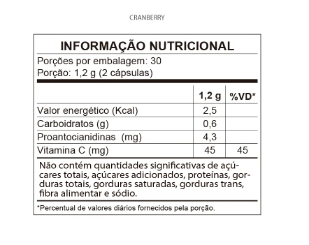 Cranberry 500mg Com Vitamina C, 60 cápsulas, Qualynutri