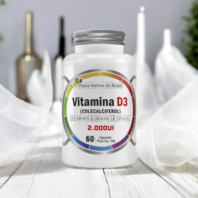Vitamina D3, 2000UI, 60 Cápsulas, Flora Nativa