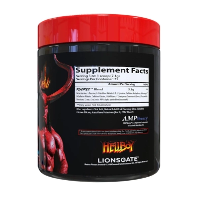 Pré-Treino Psychotic Hellboy, 35 Doses (Beta-Alanina, Citrulina e Cafeína), Insane Labz