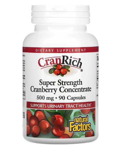 Super Força, Cranberry CranRich Concentrado, 500mg, 90 Cápsulas, Natural Factors