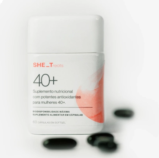 She Treats 40+, Blend de Ativos para Mulheres a Partir dos 40 Anos, 60 Cápsulas, Shetalks