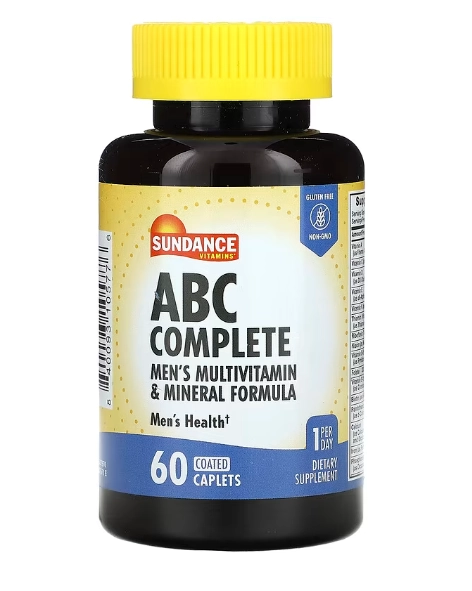 Multivitamínico ABC Complete Men's, Fórmula Mineral, 60 Cápsulas, Sundance