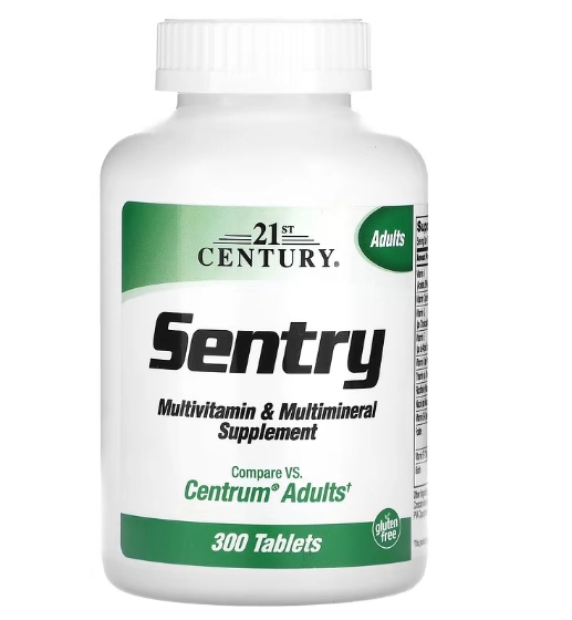 Sentry Adults, Multivitamínico e Multimineral para Adultos, 300 comprimidos, 21st Century