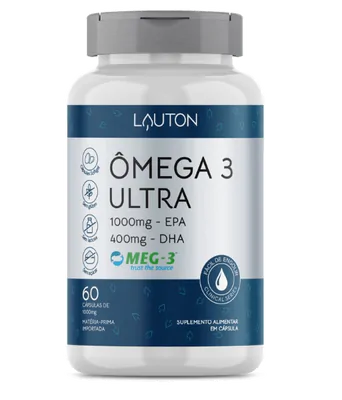 Ômega 3 ULTRA, 1000mg EPA / 400mg DHA, 60 Cápsulas, Lauton Nutrition
