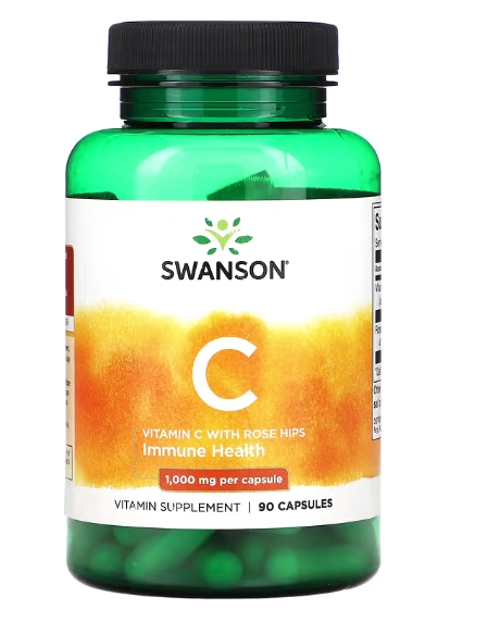 Vitamina C 1000mg, Com Rosa Mosqueta, 90 Cápsulas, Swanson