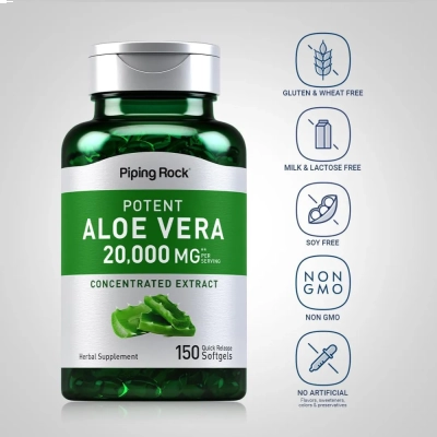 Aloe Vera, 20,000mg , 150 Cápsulas - Piping Rock