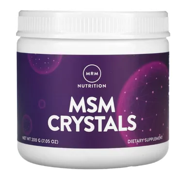 Cristais de MSM, 1.000mg, 200g, MRM