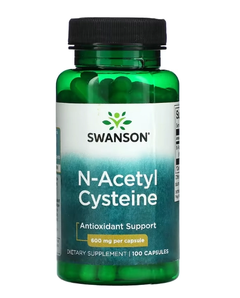 NAC Acetyl cysteine, Acetilcisteína, suporte antioxidante, 600mg, 100 cápsulas, Swanson