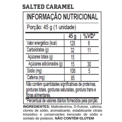VO2 Energy Gel, Repositor Energético, Caixa com 10 Unidades Sabor Caramelo Salgado,  Integralmedica