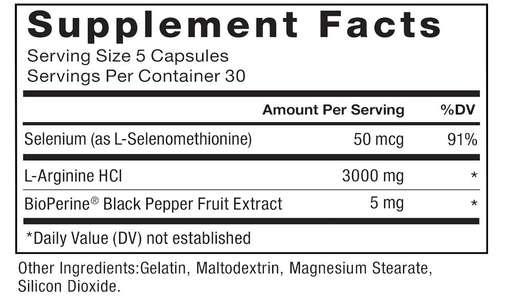 L-Arginina com BioPerine, 3000mg, 150 cápsulas, Force Factor
