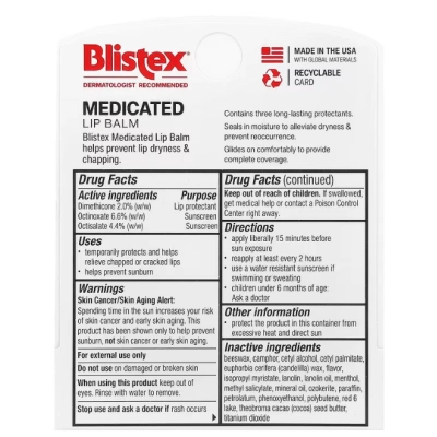 Protetor Labial, Protetor Solar Medicinal, Sabores, 4,25g, Blistex