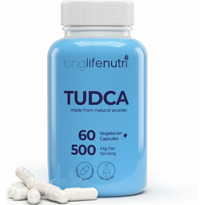 TUDCA 500mg, Ácido Tauroursodesoxicólico,  60 Cápsulas, LongLifeNutri