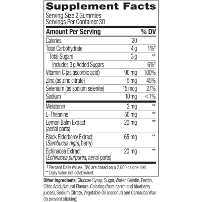 Immunity Sleep + Elderberry Gummies, 3mg de Melatonina, 60 Gomas, OLLY