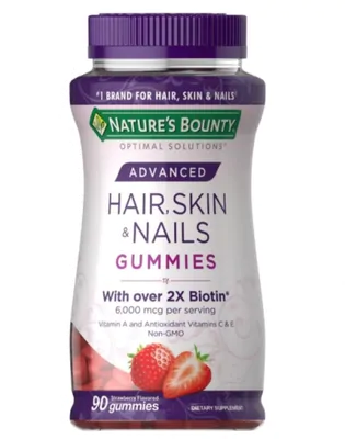 Hair, Skin & Nails, Cabelo, pele e Unhas, 90 Gomas, Nature's Bounty