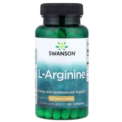 L-Arginina 500mg, 100 Cápsulas, Swanson
