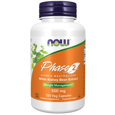 Phase 2 (Extrato de Feijão Branco), 500mg, 120 Cápsulas, Now