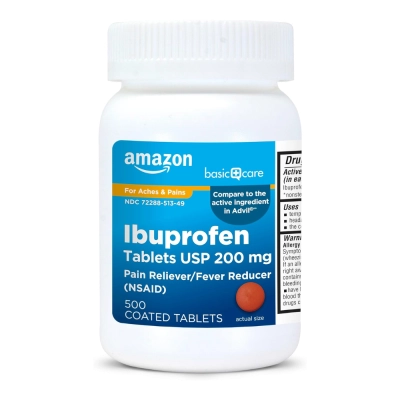 Ibuprofeno 200mg, 500 Comprimidos Revestidos, Amazon Basic Care