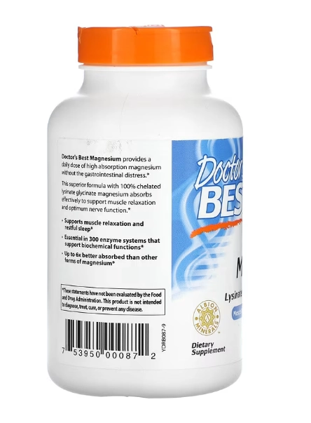 Magnésio, 100% Quelado com Albion Minerals, 100mg, 240 Comprimidos, Doctor's Best