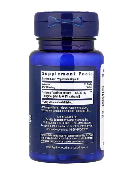 Optimized Saffron,  Açafrão Otimizado 88,25mg, 60 Cápsulas, Life Extension