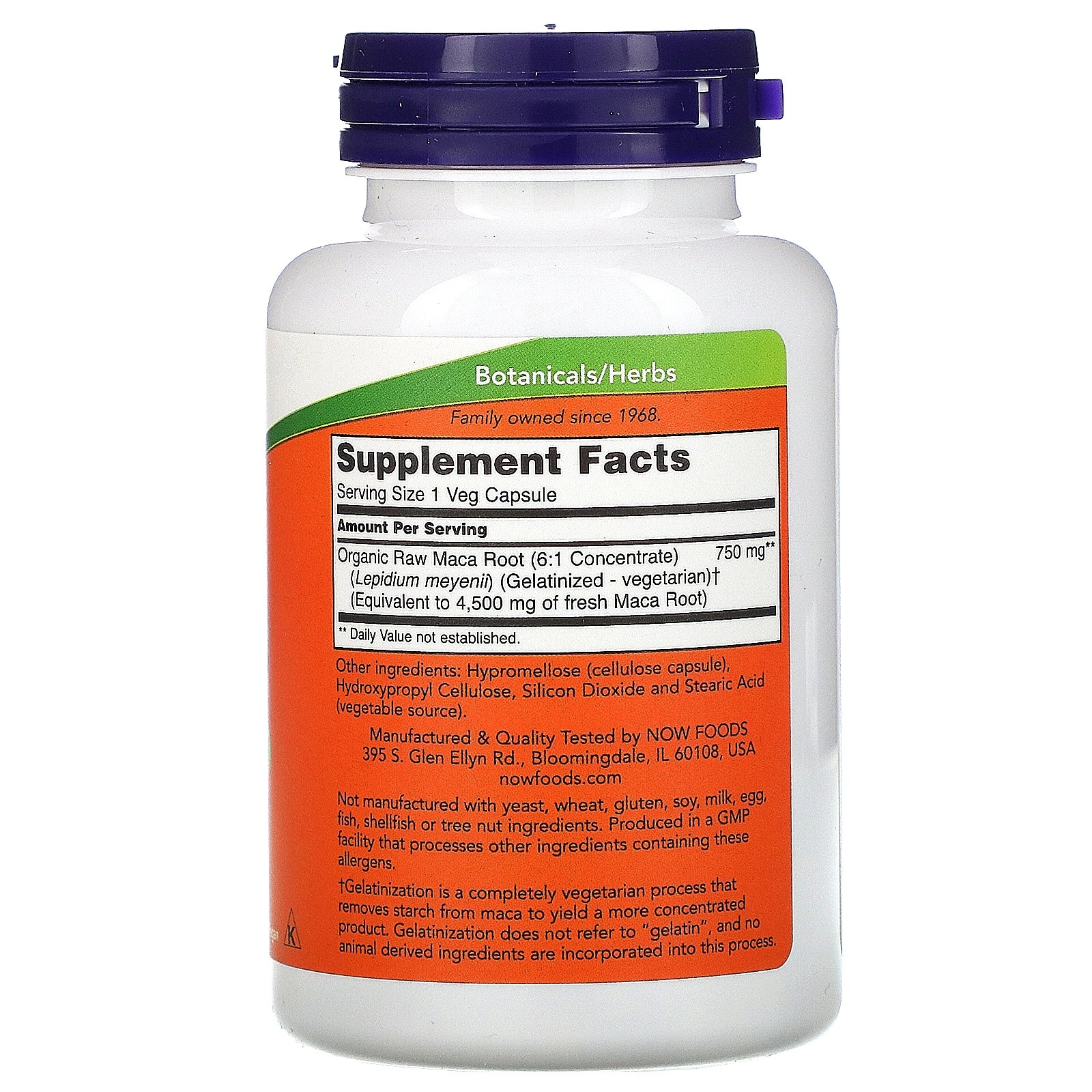 Maca, 750mg, 90 Cápsulas, Now