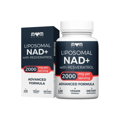 Liposomal NAD+ with Reseveratrol, 2000Mg, 120 Cápsulas, MOM NUTRIX