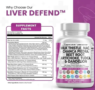 Milk Thistle 3000mg, NAC 2000mg, Beterraba, Alcachofra, Raiz de dente de leão, TUDCA, 60 Cápsulas, Clean Nutraceuticals