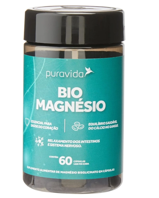 Bio Magnésio, 350mg,  60 cápsulas, Puravida