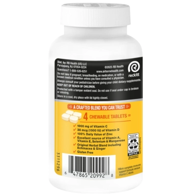 Vitamina C 1000mg, com Vitaminas ACE, Zinco, Selênio, Equinácea, Gengibre e Antioxidantes, 116 Comprimidos sabor Cítrico, Airborne