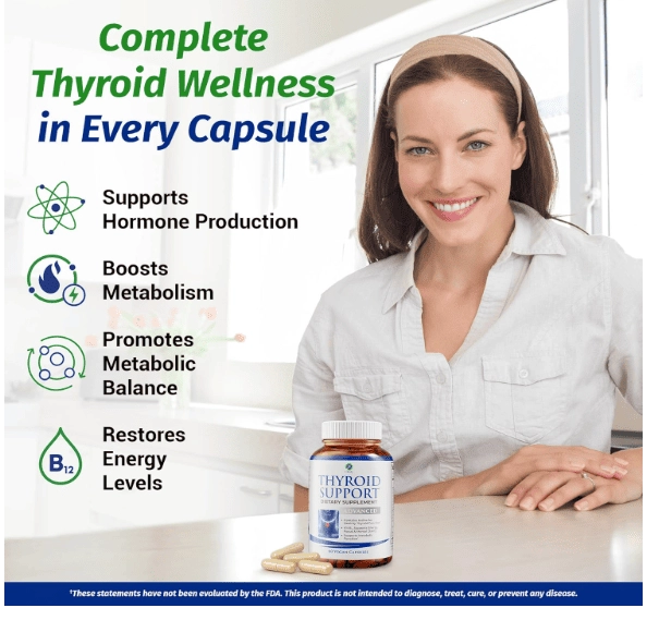 Thyroid Support, Suporte à Tireoide, 60 Cápsulas, 1 Body