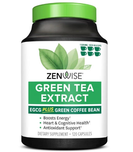 Green Tea Extract,  Chá Verde com Extrato de Grão de Café Verde, 120 Cápsulas, Zenwise