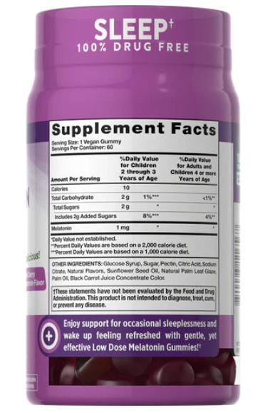 Melatonina 1mg, 60 Gomas Sabor Romã, Nature's Truth