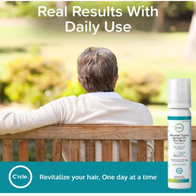  Espuma de Minoxidil 5% para Homens, Estimula o Crescimento Capilar, 60g, C'rcle