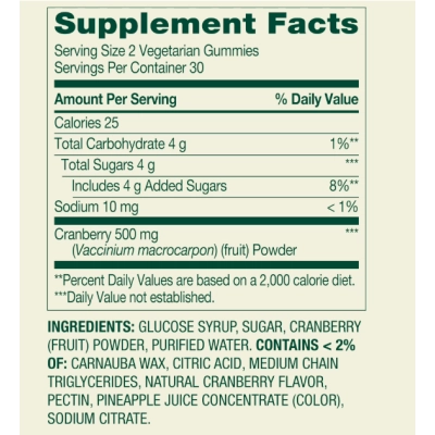 Cranberry 500mg, 60 Gomas, Spring Valley